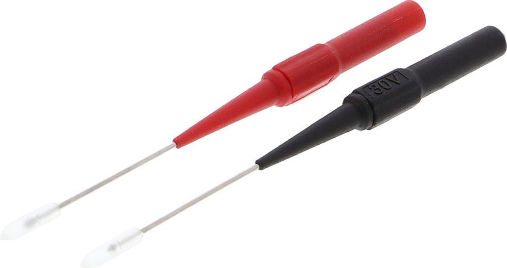 Testsonde Prüfspitze 2x, 1,00 mm Spitze, für 4mm Bananenstecker