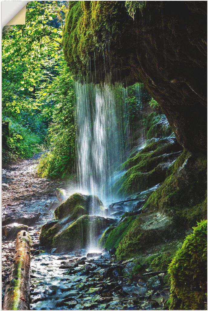 ARTland Wandbild, selbstklebend Moosbedeckter Wasserfall Größe: 20x30 cm