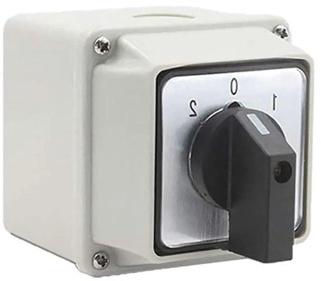 Boîtier de commande IP65 avec sélecteur 3 positions 32A et 16 vis de borne