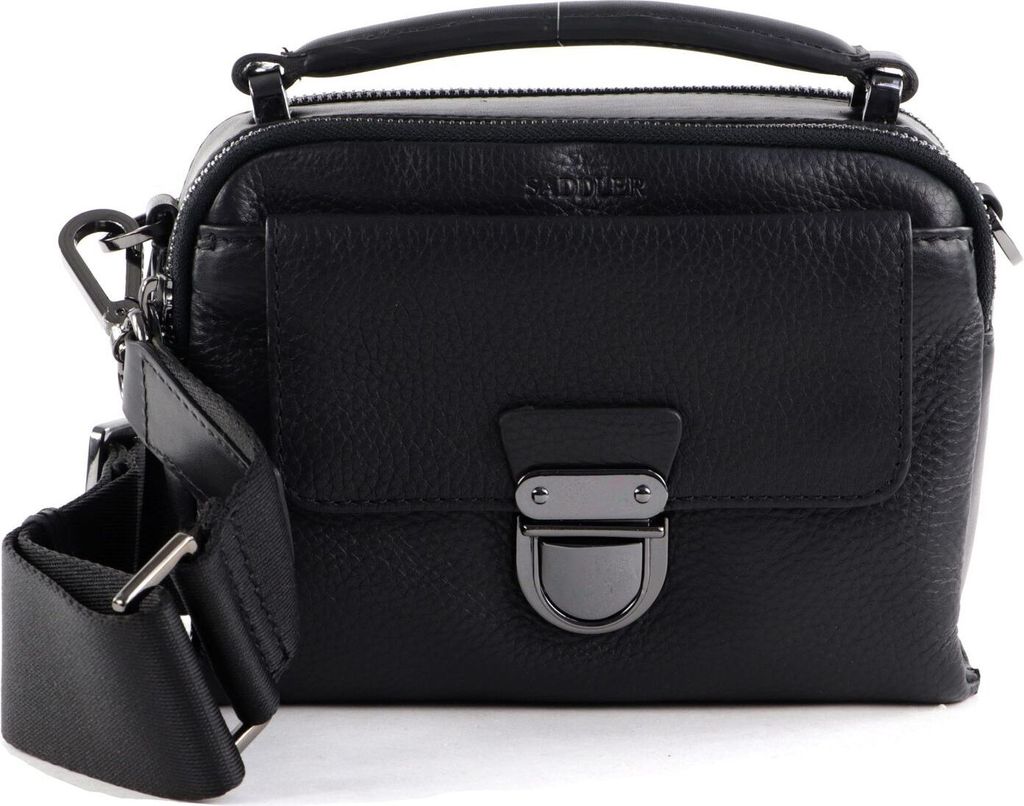 SADDLER Leder Umhängetasche Handtasche Neptune Black schwarz