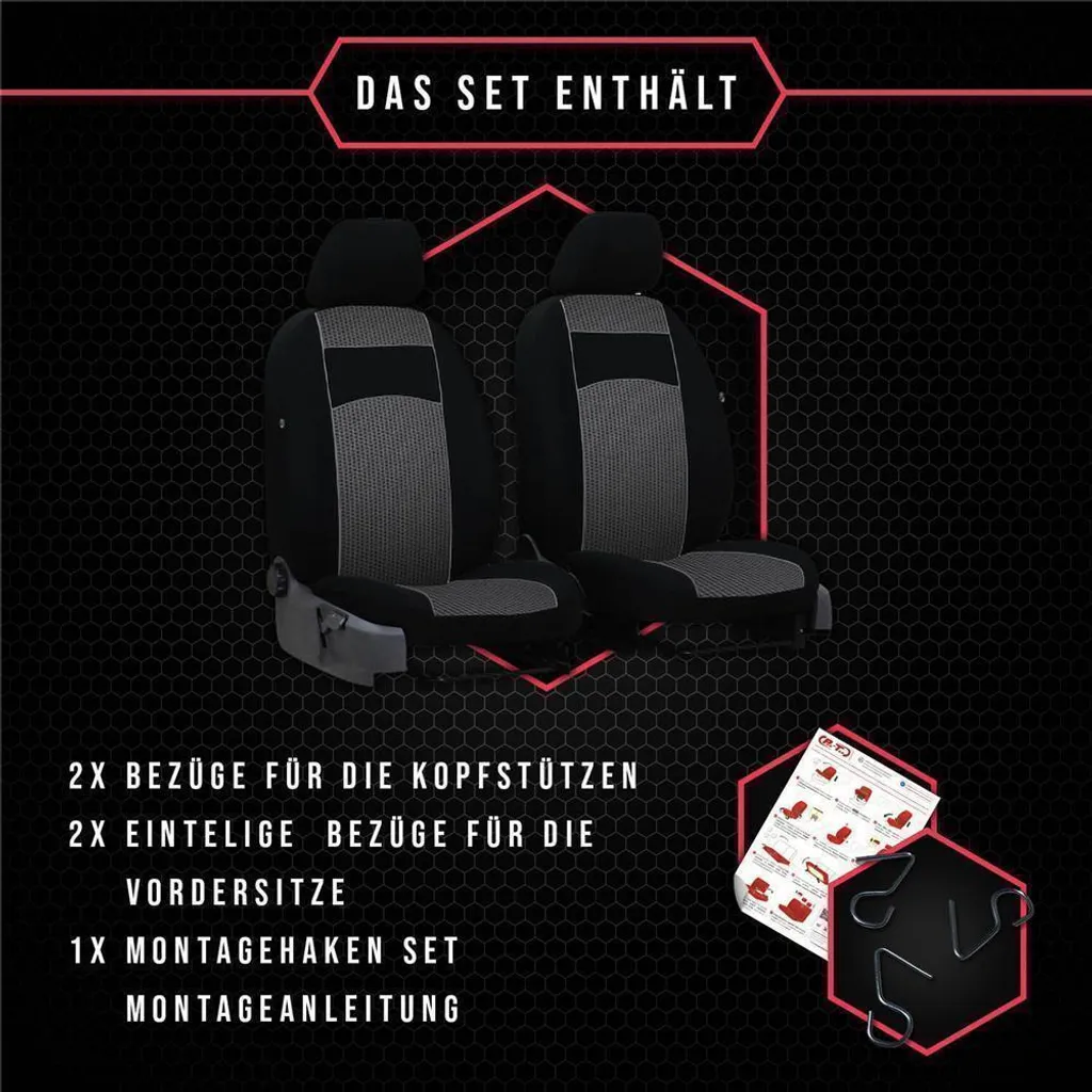 Set Fodere Fiat Scudo II Professionali: Coprisedili Auto Grigio BUS - 8