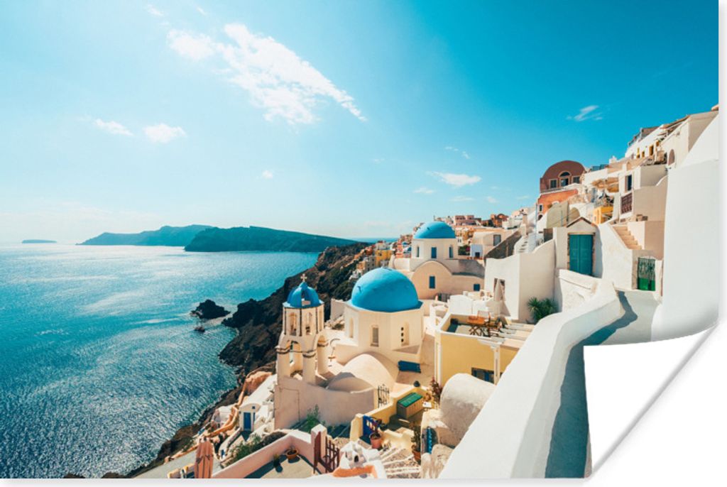 MuchoWow Poster Nachmittag in Santorini Griechenland 30x20 cm - Plakate - Print
