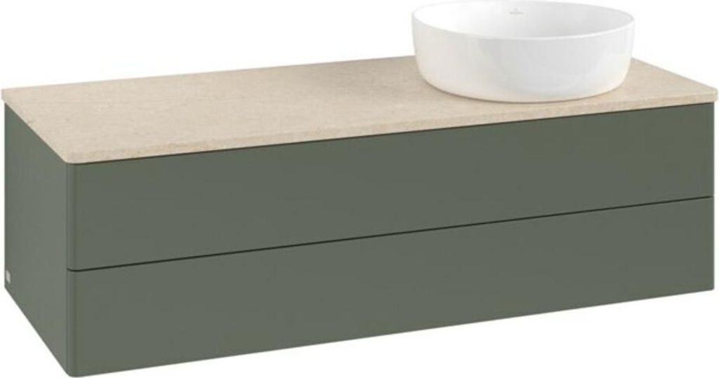 V&B Waschtischunterschrank ohne Frontstruktur Antao 120x36x50cm, WBP botti., lea gre. m Lac