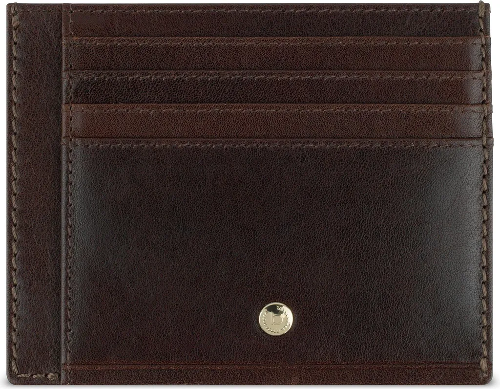 Bugatti Porte-cartes Neaples en Cuir Marron Foncé - Finition Premium