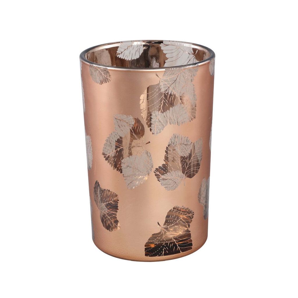 OttoSimon Windlicht Glas Braun dekoratives Stimmungslicht 18 cm