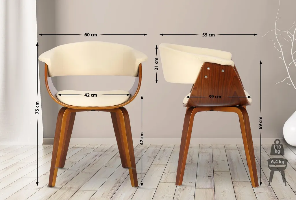 Chaise Bruce Crème : Solution Anti-Taches en Similicuir pour Salle à Manger - 2
