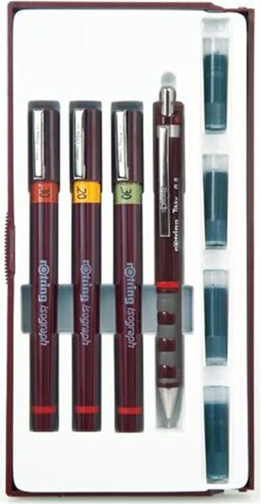 Pochettes de stylos techniques Rotring Isograph pour dessin de précision