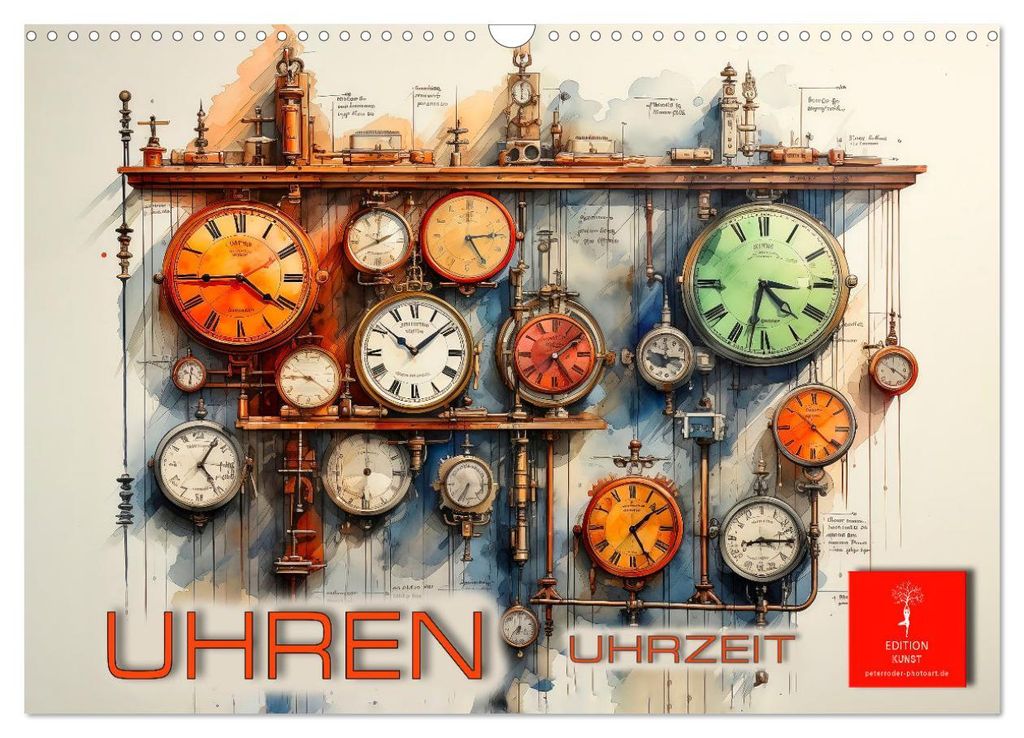 Uhren Uhrzeit (Wandkalender 2027 DIN A3 quer), CALVENDO Monatskalender