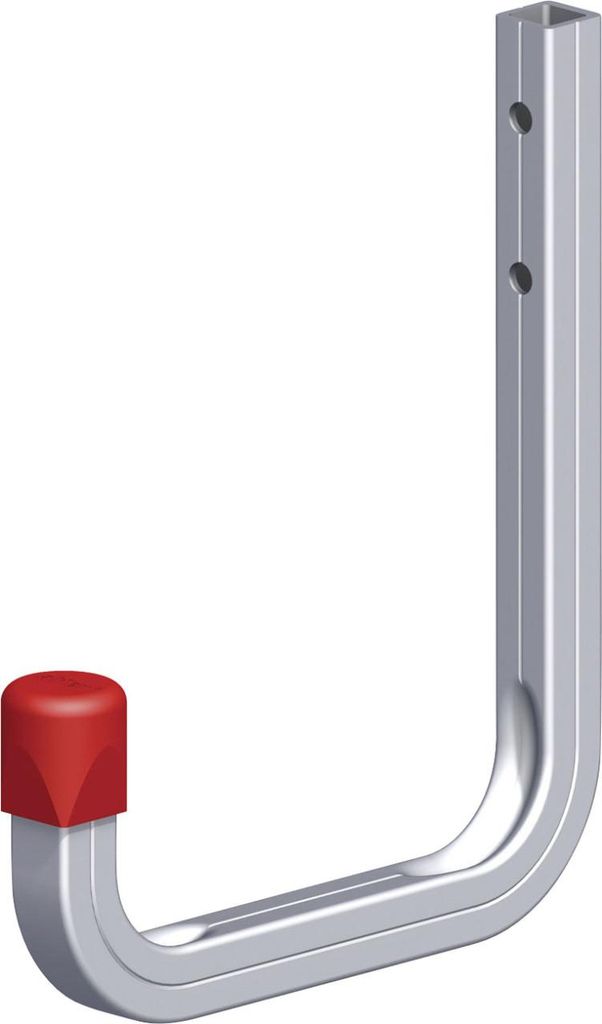 alfer Wandhaken 80 mm 80 x 120 mm Aluminium roh Kappe rot