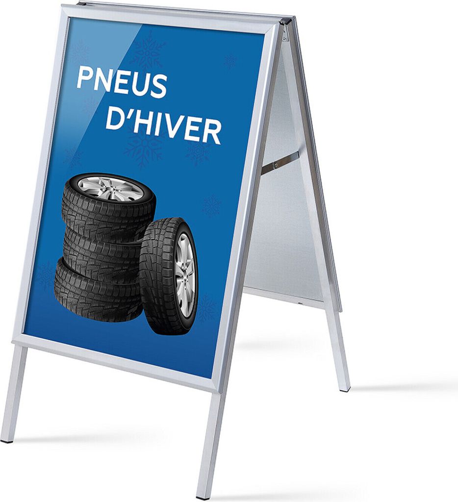 Showdown Kundenstopper - DIN A1 - Komplett-Set - Pneus d'hiver Französisch - Blau/Schwarz