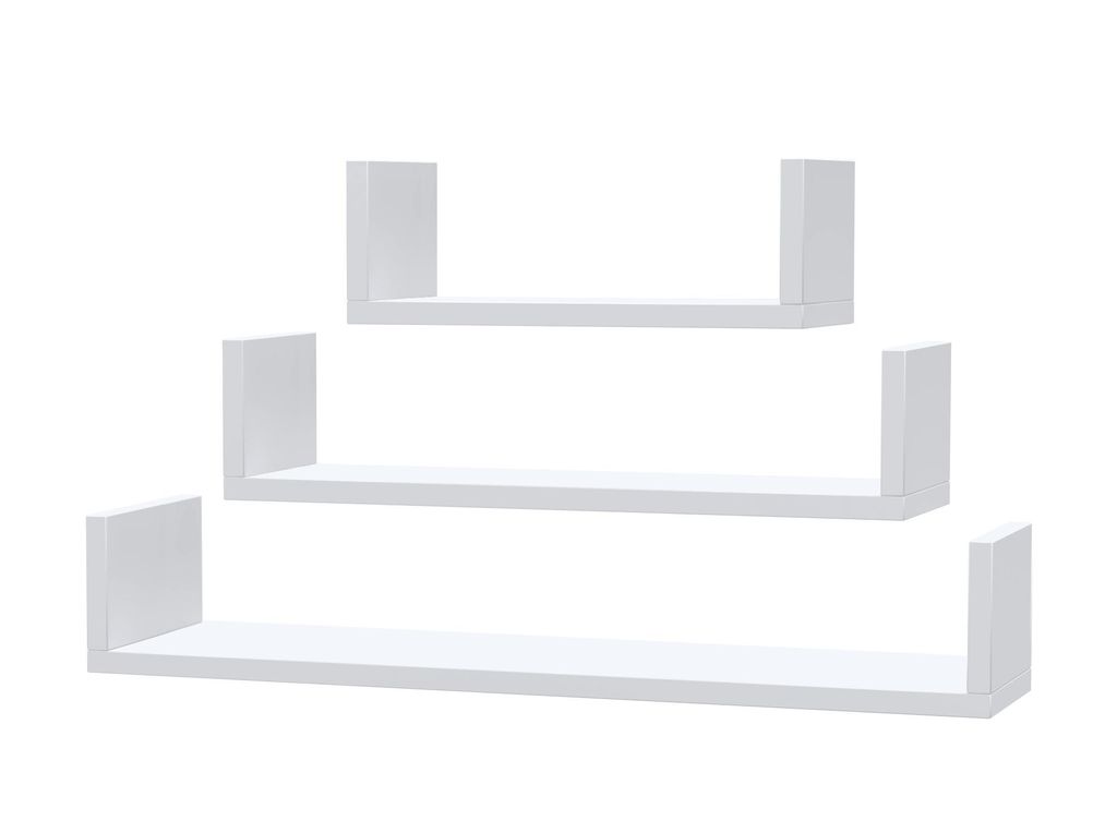 STIV Möbel | Wandregal Set 3er – 40/60/80 cm Weiß Matt | Versteckte Montage | Regalwürfel 18 mm