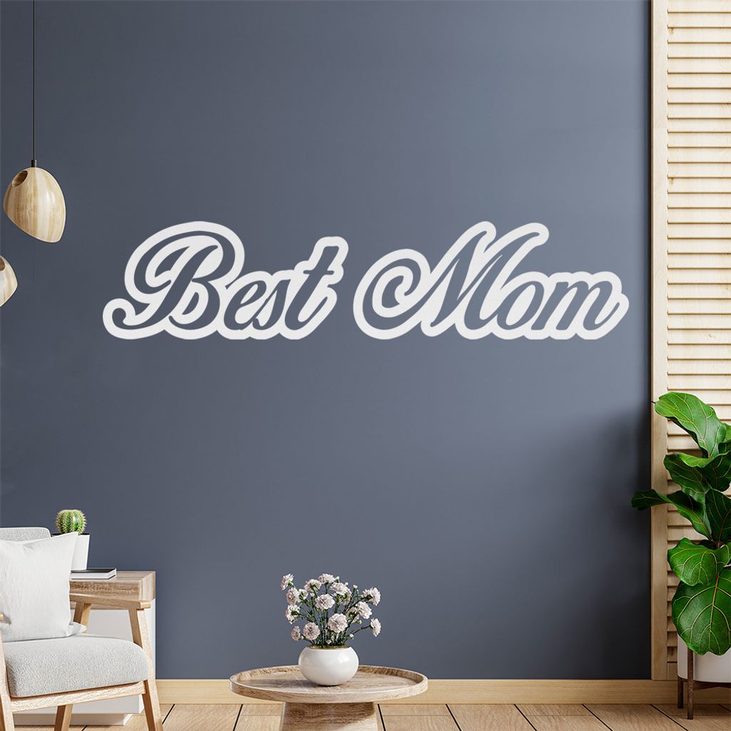 best Mom Mutter Familie Wandtattoo Wandaufkleber Wall Sticker - Dekoration, Küche, Wohnzimmer, Schlafzimmer, Badezimmer