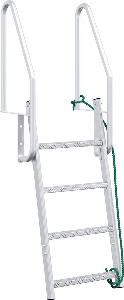 vidaXL 4-Stufen Dockleiter Silber 58 x 77 x 166 cm Aluminium