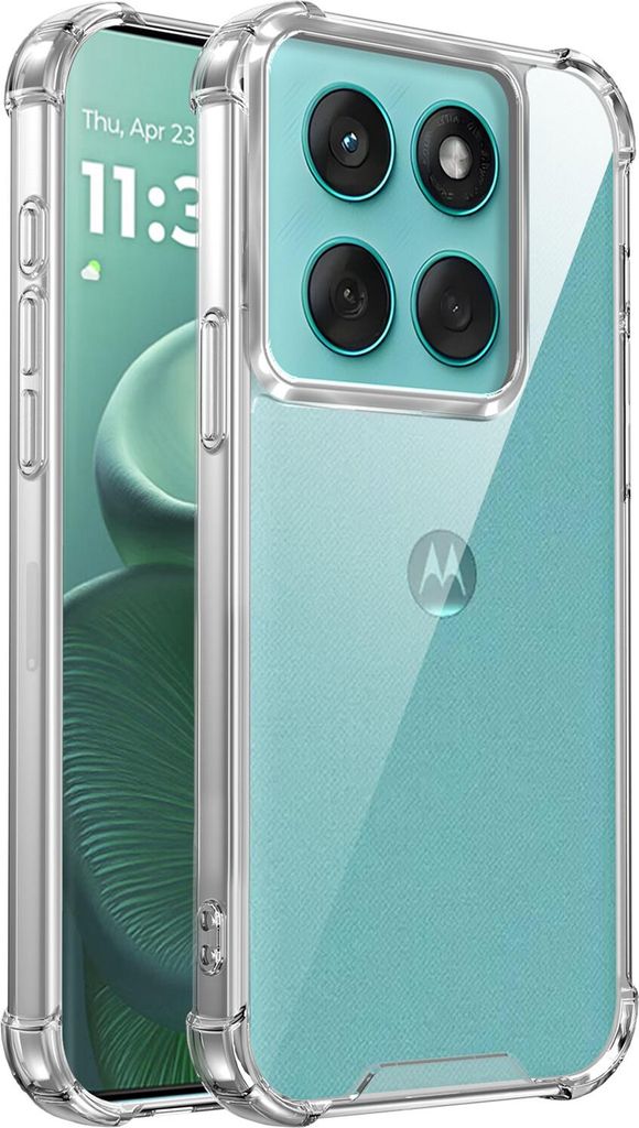 Transparent Hülle für Motorola Edge 60/Edge 60s/Edge 60 Fusion/Edge 60 Pro, Hybrid Klar Rückseite TPU Bumper Stoßfeste Handyhülle