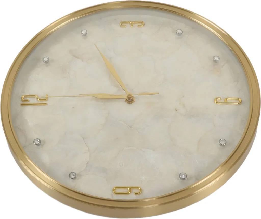 Horloge murale silencieuse ronde en cuivre décorative pour salon et bureau