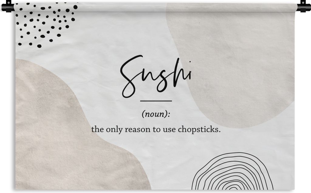 MuchoWow Wandteppich Wandbehang Sprichwörter - Sushi - Wörterbuch - Zitate - Sushi-Definition 60x40 cm Tapisserie Dekoration Wandtuch - Wanddek...