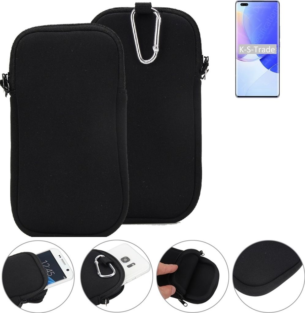K-S-Trade Neopren-Hülle Handyhülle kompatibel mit Huawei nova 9 Pro Schutzhülle Neoprenhülle Sleeve Schutz-Hülle Gürtel Tasche Case Holster