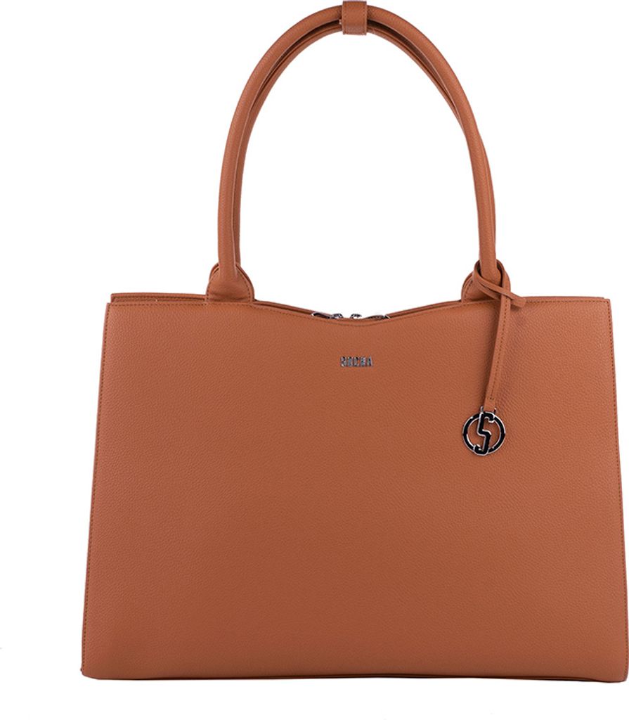 Socha Design Business bag Straight Line cognac - 14"-15.6", made from NIVODUR