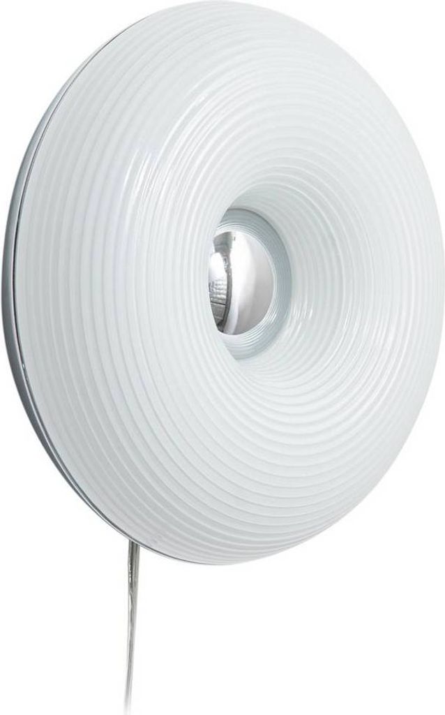Lindby LED-Tisch-/Wandlampe Fjora, weiß/chrom, Ø 30 cm, dim.