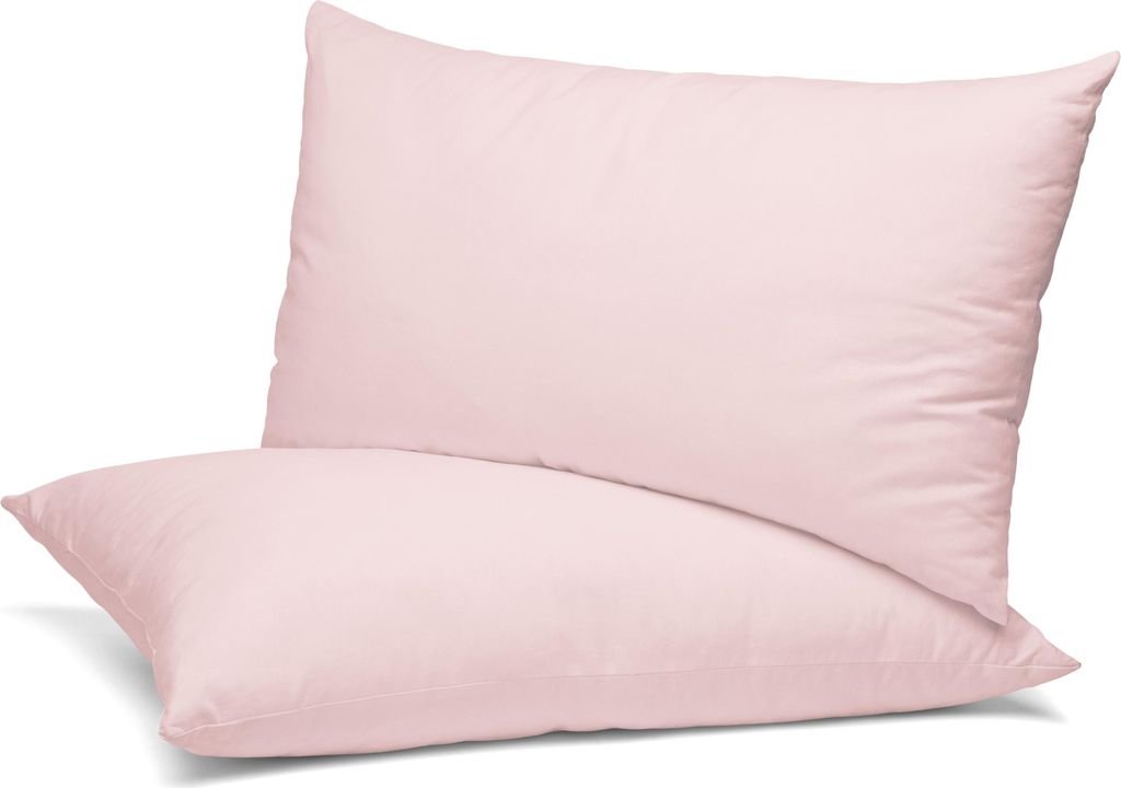 BEAUTEX 2er Set Kissenbezug, Kissenhülle aus gekämmter Baumwolle, Premium Jersey 160g/m², Größe und Farbe wählbar,Rosa,60x60cm