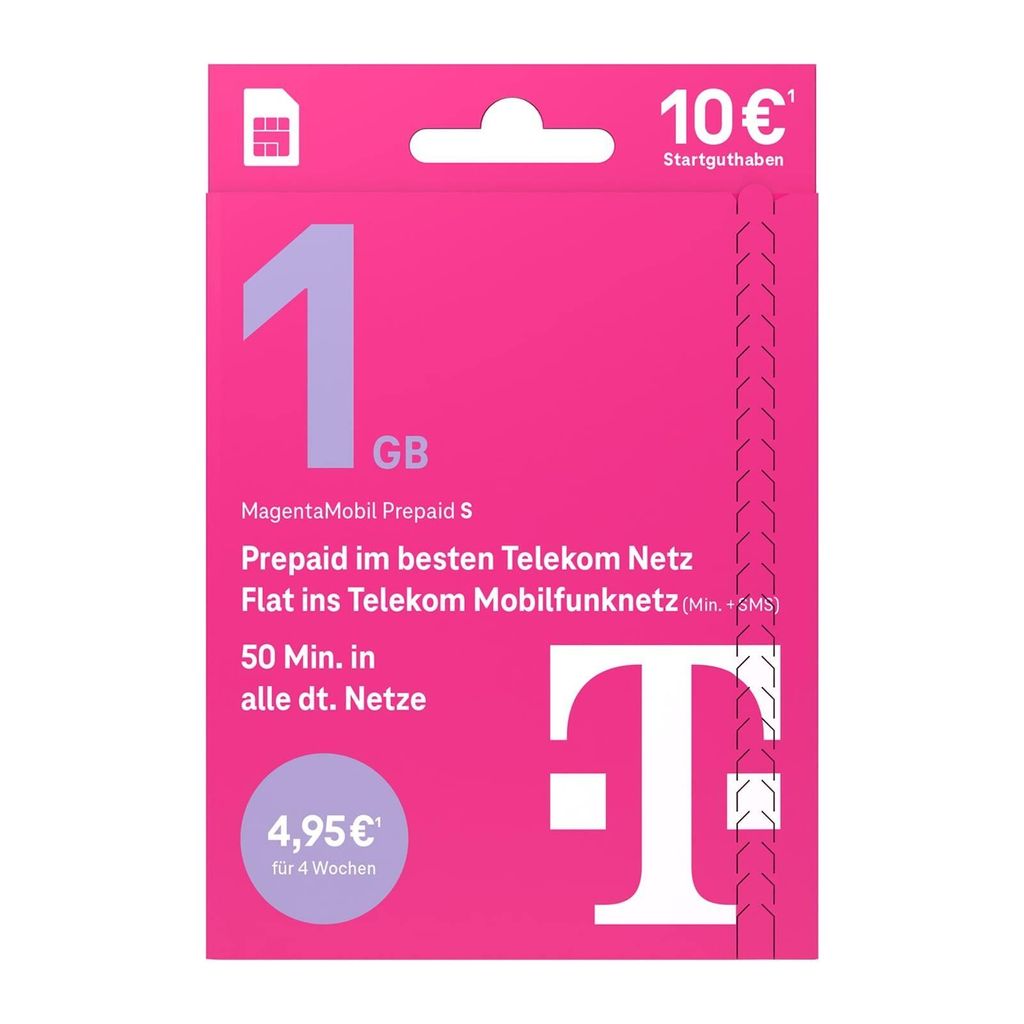 Telekom MagentaMobil Prepaid S Simkarte mit 10 € Produktbild 