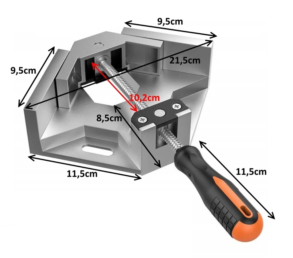 Set de 2 étaux d'angle 90° en aluminium pour assemblage bois et cadres