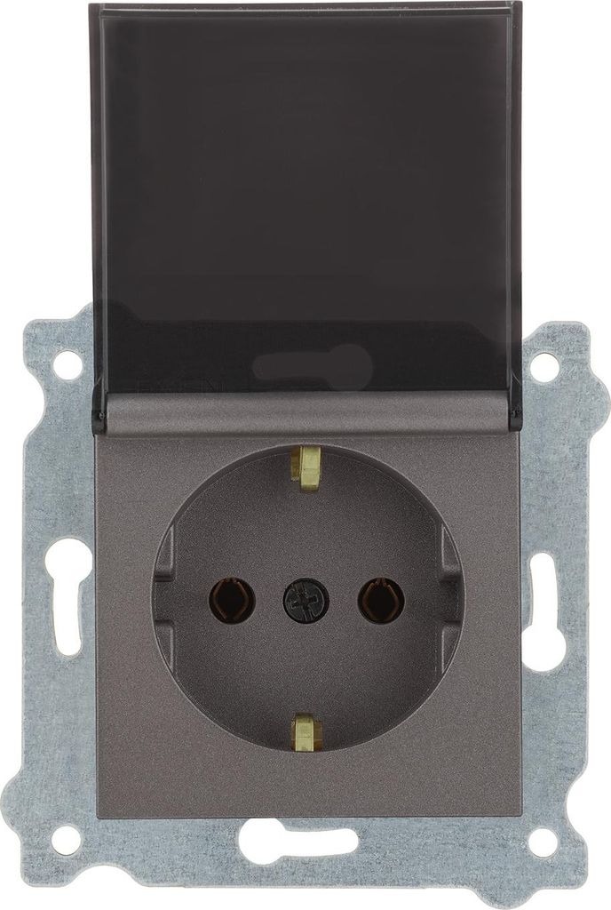 Schuko-Steckdose 2P+E (rauchfeste Klappe) Mocha 239/15E EXEN