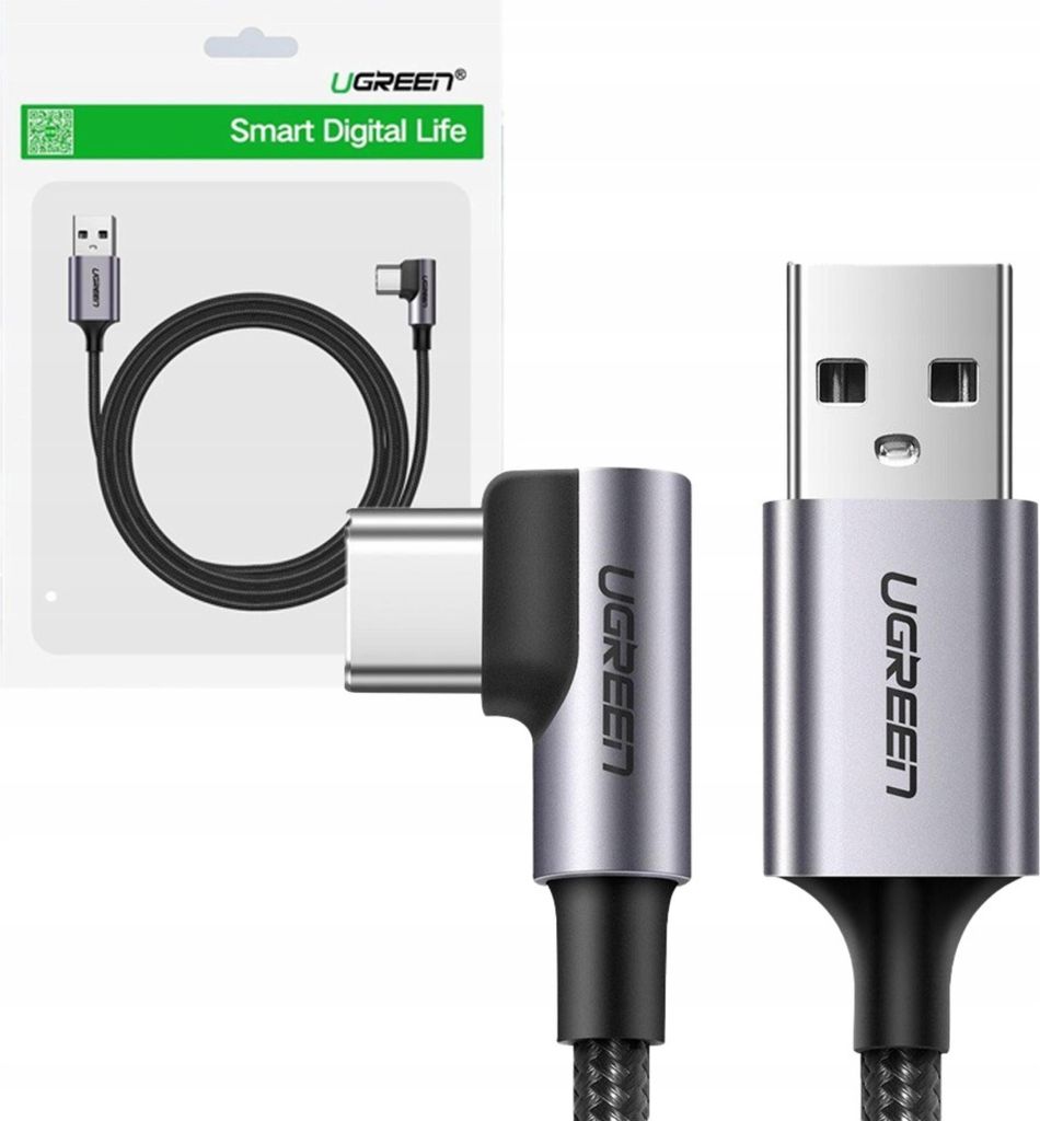 Ugreen Usb To Usb-C Angle Cable Us284 3A Quick Charge 3.0 Image du produit 