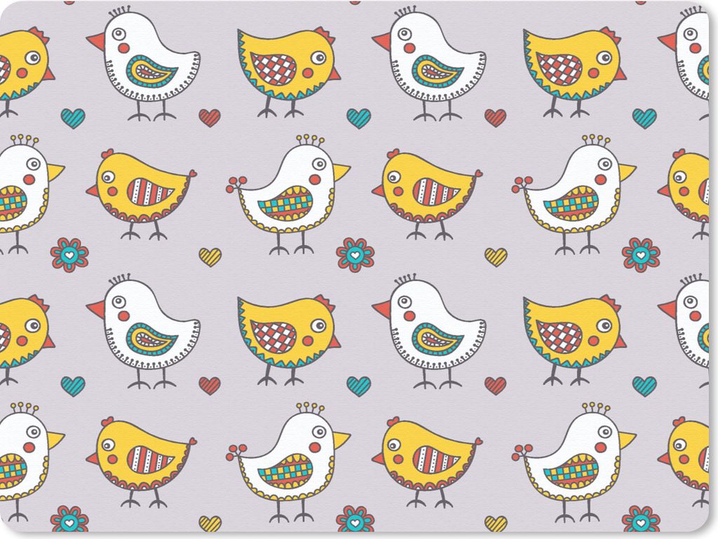 MuchoWow Mauspad Mousepad Muster - Vogel - Huhn 23x19 cm - Mousepads - Maus Mat - Pad - Mausunterlage - Schreibtischunterlage - Mauspad