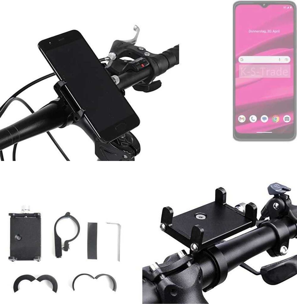 K-S-Trade Handyhalterung für das Fahrrad kompatibel mit Telekom T Phone 2023 Halter Lenkstange Fahrradhalterung Motorrad Bike Mount Befestigung