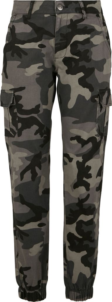 Urban Classics Cargohose Damen Ladies High Waist Camo Cargo Pants darkcamo 29