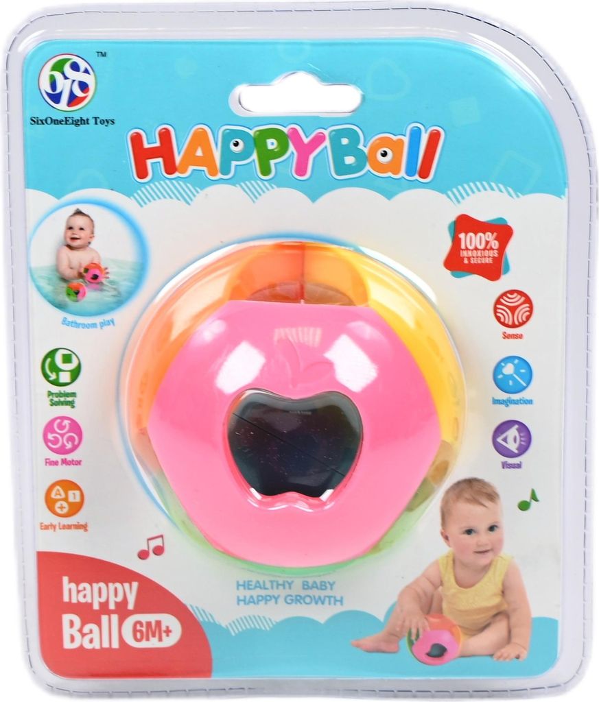 Sensorikball Rassel für Babys - Greifball Motorikspielzeug - Bunt & Sicher ab Geburt