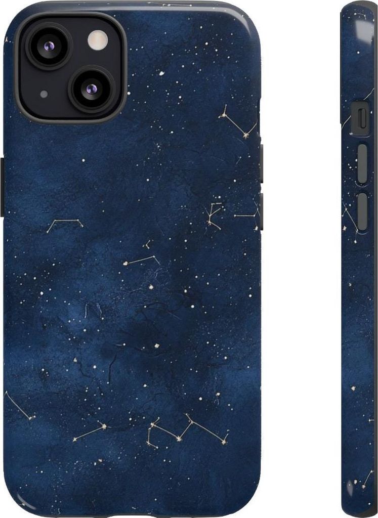 Sternbild-Muster auf dunkelblauem Hintergrund – Hülle Kompatibel mit iPhone 13