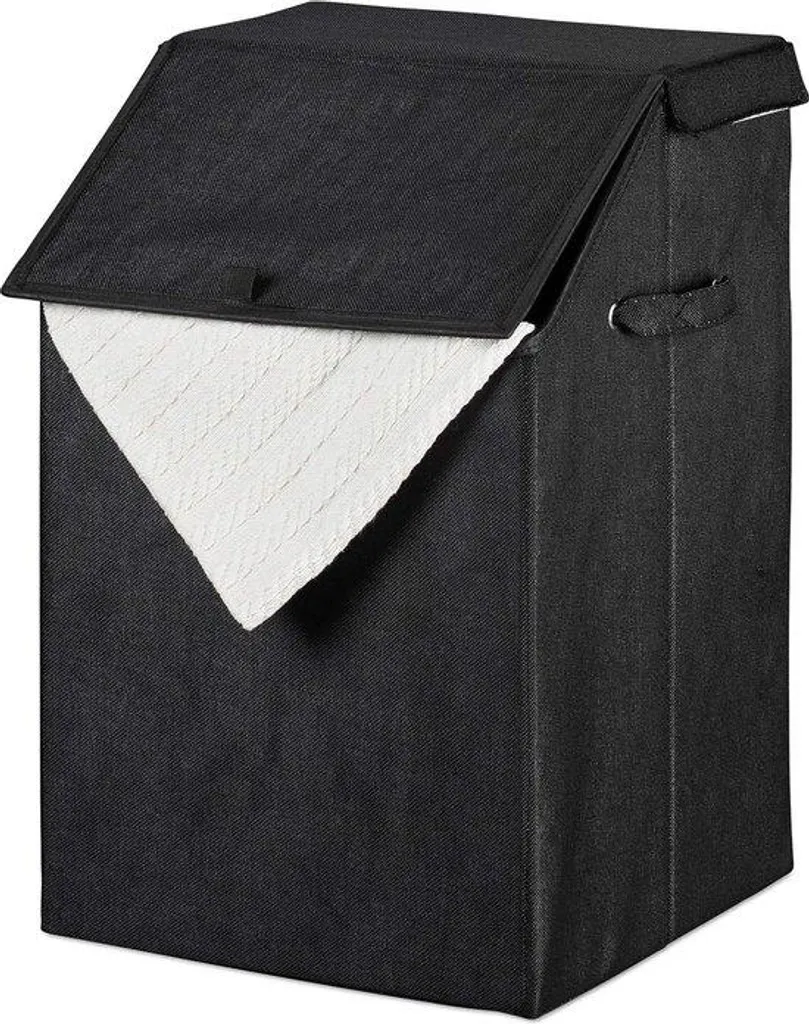 Panier à linge pliable noir 56L : Dites adieu au désordre avec ce bac discret
