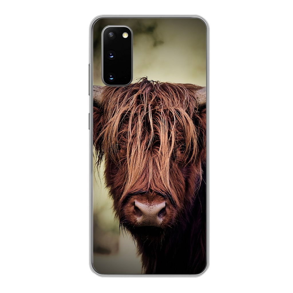 MuchoWow Handyhülle Schutzhülle Hülle für Samsung Galaxy S20 Schottischer Hochländer - Licht - Porträt - Natur Silikon Softcase Handy Hüll...