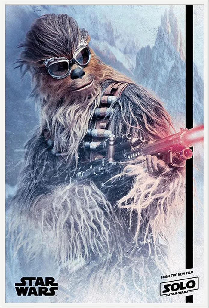Poster Chewbacca Solo Star Wars : Cadre Blanc Shinsuke et Acrylique