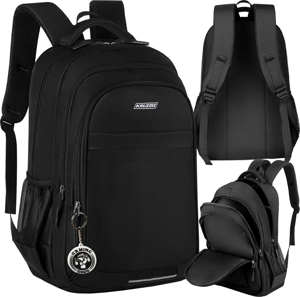 Schulrücksack 30 Liter Reflektierend Ergonomisch Laptoptasche Rücksack  Schwarz 24525