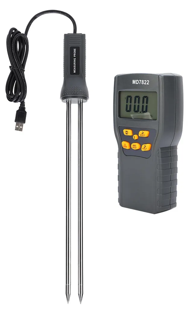 Humidimètre céréales avec sonde inox et affichage numérique haute résolution