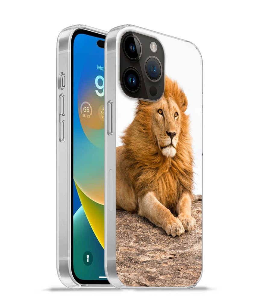 MuchoWow Handyhülle Schutzhülle Hülle für Apple iPhone 14 Pro Max Löwe - Mähne - Tier Silikon Softcase Handy Hülle - Hardcover