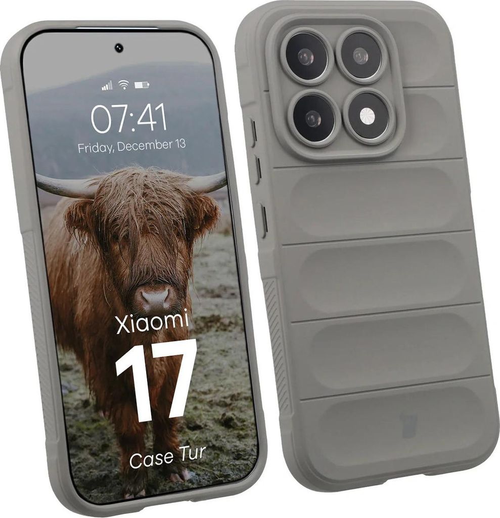 Robuste Handyhülle für Xiaomi 17, Bizon Case Tur, Hellgrau