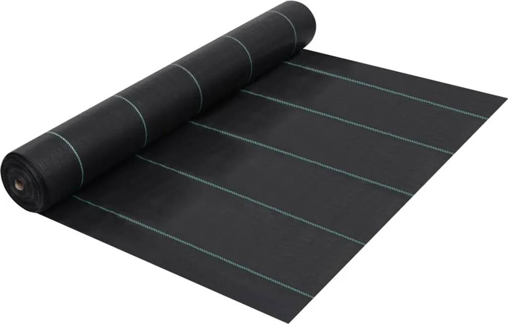 vidaXL Film anti-herbe noir 2x150 m en PP haute densité pour jardin