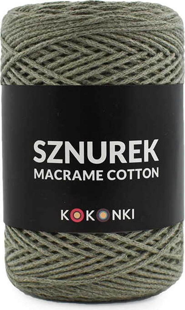 Kokonki Macrame Baumwollgarn 2mm, 200m Rolle, Khaki - Produktbild 