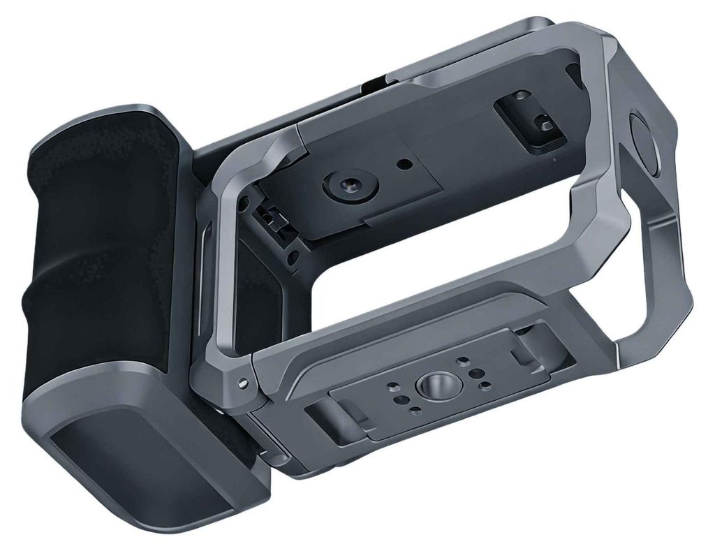 ZELURXX Metall-Käfig mit Handgriff für DJI Action 6, 3-Band Radio, eingebauter Lautsprecher – ABS-Material, für Zuhause und Outdoor, Grau