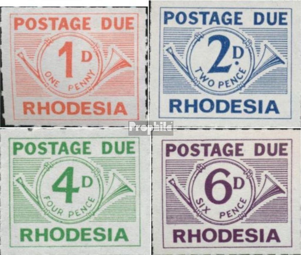 Briefmarken Rhodesien 1965 Mi P1C-P4A (kompl.Ausg.) Produktbild 