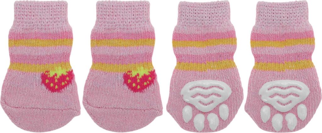 Hundesocken Anti-Rutsch Socken Für Hunde Und Katzen Haustier Socken Pfotenschutz Und Haftung Dank Silikon Gel Für Hunde Und Katzen 1 Set (4 Stüc...