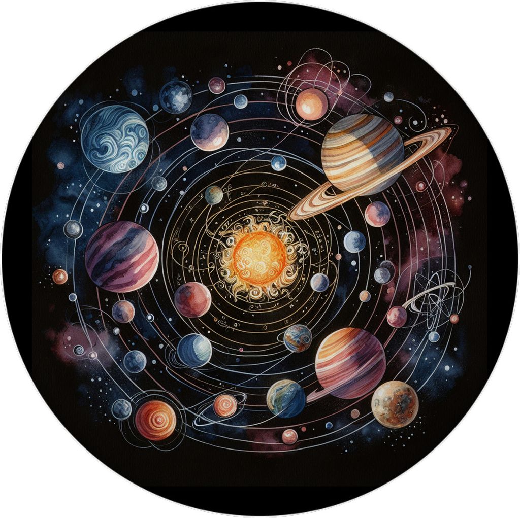 Sonnensystem Magnet mit Flaschenöffner rund
