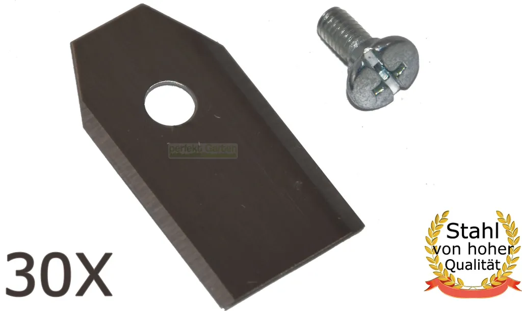 Set 30 Lame Ricambio Gardena Sileno Life 750 Acciaio Inox Anti-Ruggine