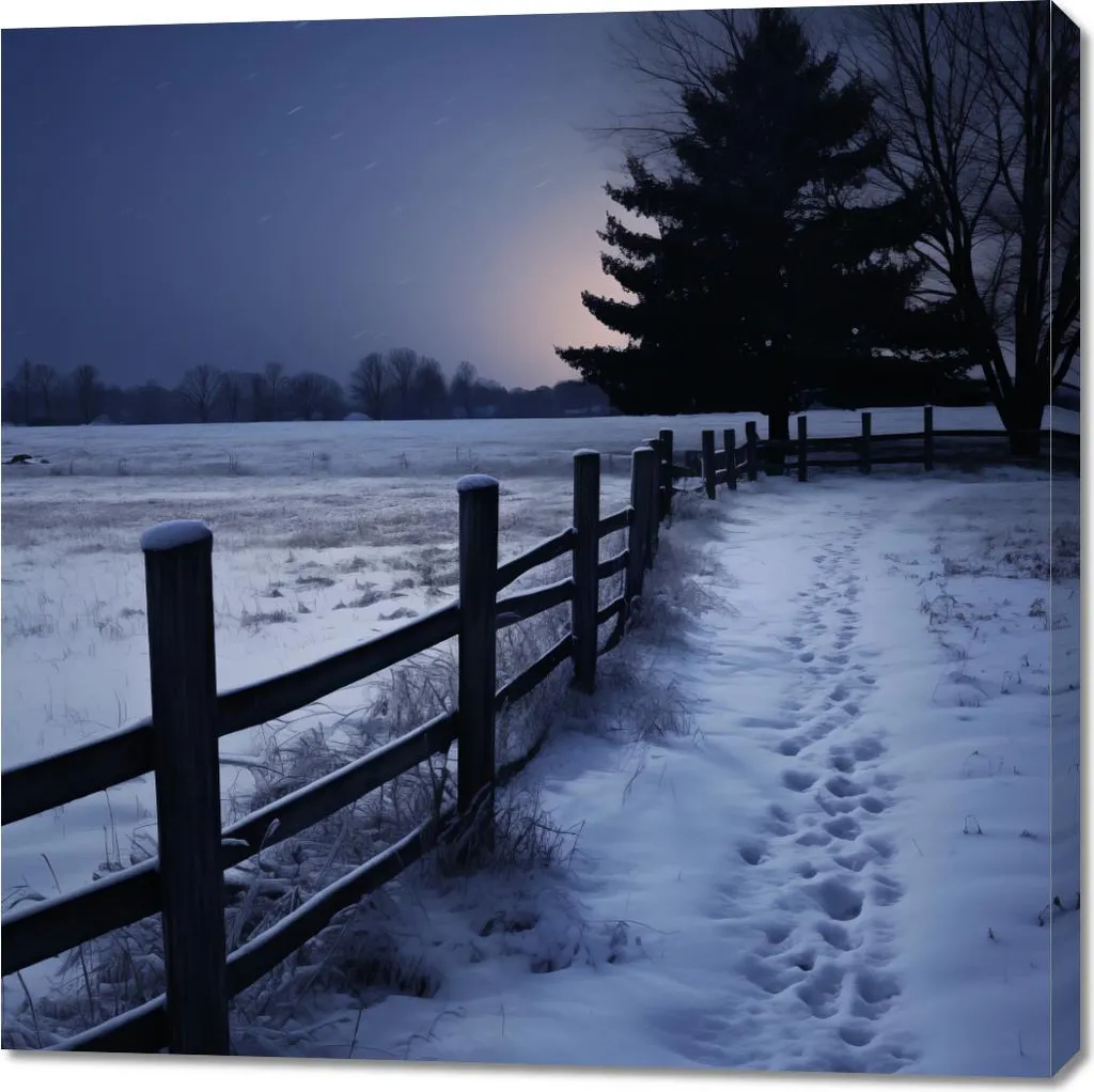 Image Lumière apaisante de l'hiver 100x100 cm impression haute qualité