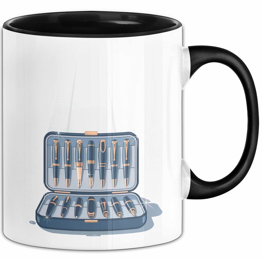 Stift Sammler Tasse Geschenk Lustige Geschenkidee Spruch Für Schreibwerkzeug Fans (Schwarz)