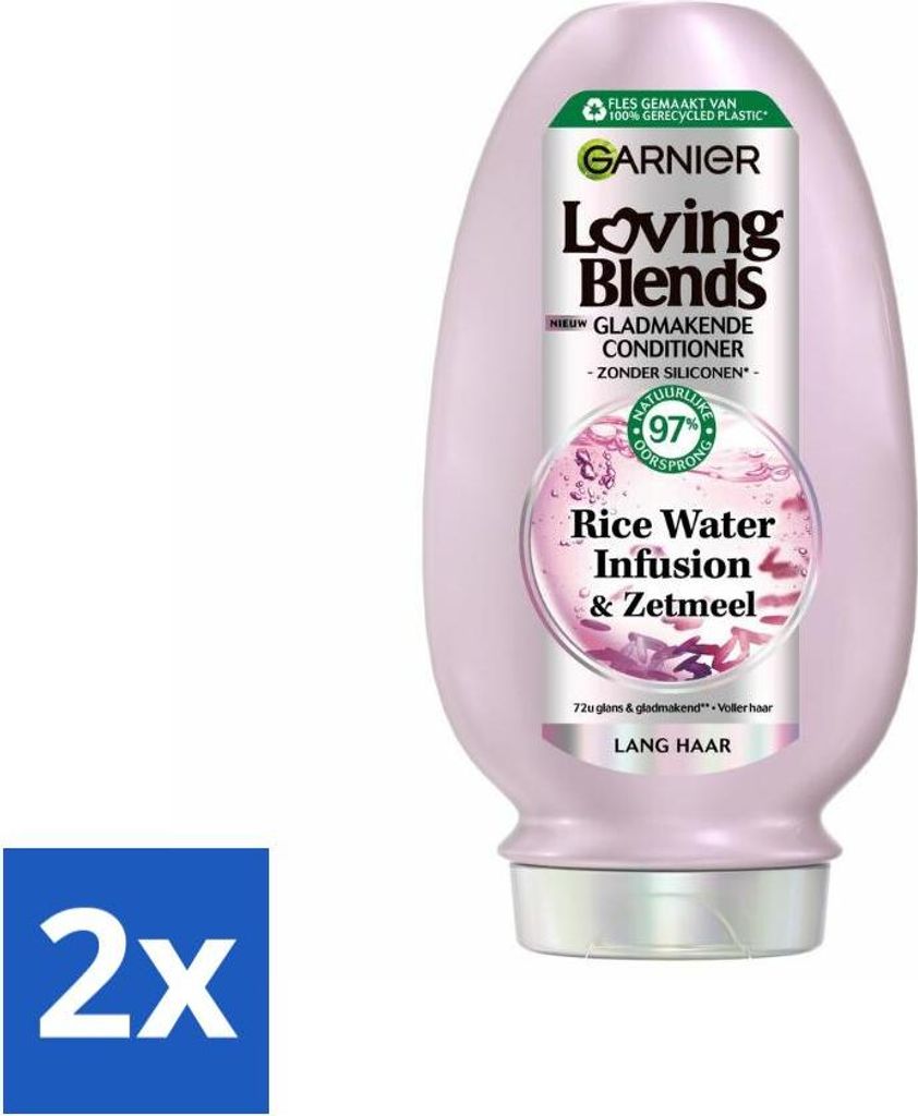Garnier – Loving Blends Rice Water Infusion – Spülung – Glanz & Weichheit – Langes Haar – 250 ml - Vorteilspack - 2 Stücke